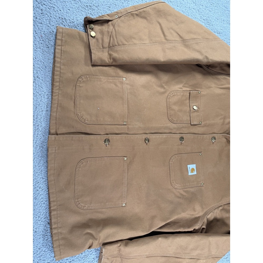 Carhartt Chore‎ Coat Jacket Mens 2XL Tall Brown Blanket Lined Canvas Workwear - Picture 4 of 13